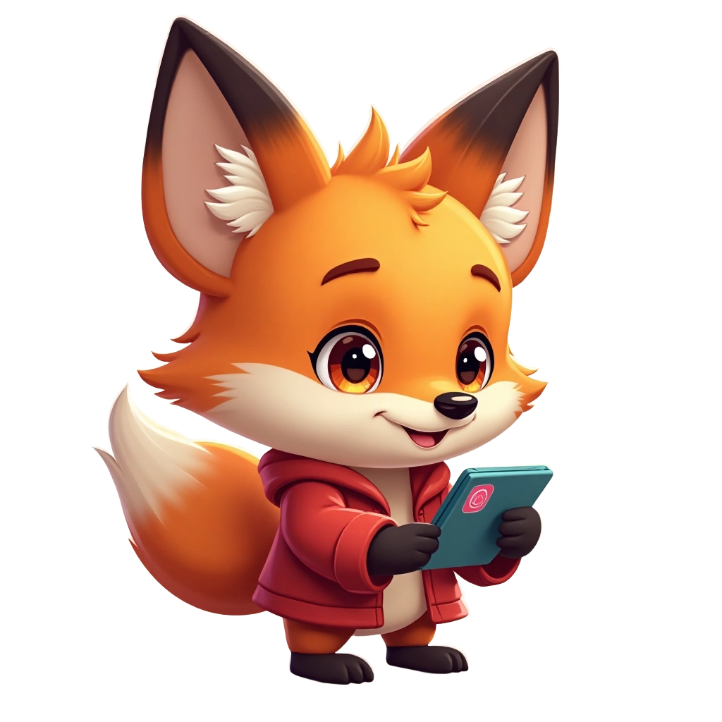 Cute Fox with Tablet